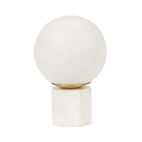 Easton Globe Table Lamp White Marble
