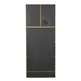 Verona Ribbed Floor Mirror Antique Brass
