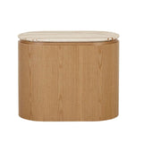 Pluto Oval Marble Side Table Natural