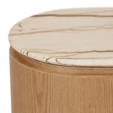 Pluto Oval Marble Side Table Natural