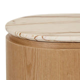 Pluto Oval Marble Side Table Natural
