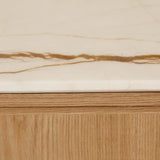 Pluto Oval Marble Side Table Natural