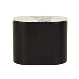 pluto oval marble side table black