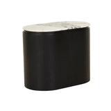 pluto oval marble side table black