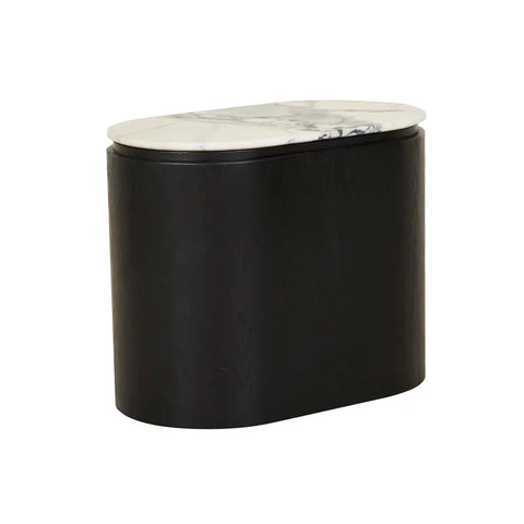 Pluto Oval Marble Side Table Black