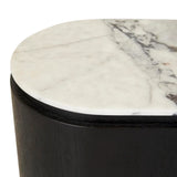 pluto oval marble side table black