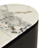 pluto oval marble side table black