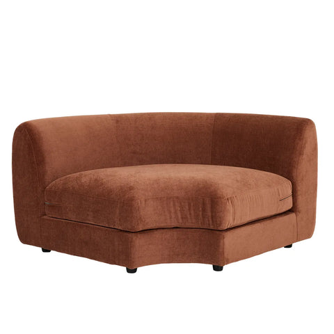 Madrid Curve Corner Sofa Chestnut