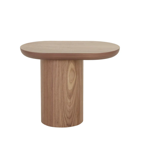 Seb Pedestal Side Table Low Walnut