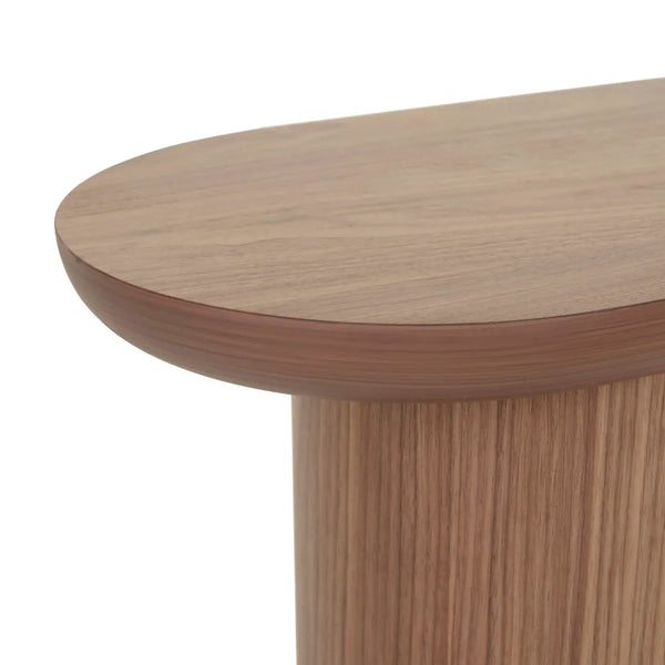 Seb Side Table Seb Pedestal Side Table Low Walnut – the design library