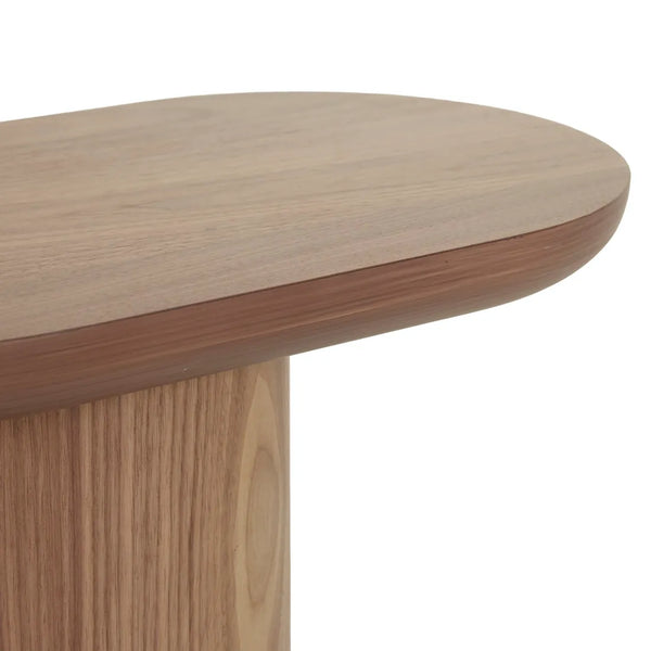 Seb Pedestal Side Table Low Walnut – the design library