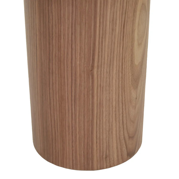 Seb Pedestal Side Table Tall Walnut – the design library