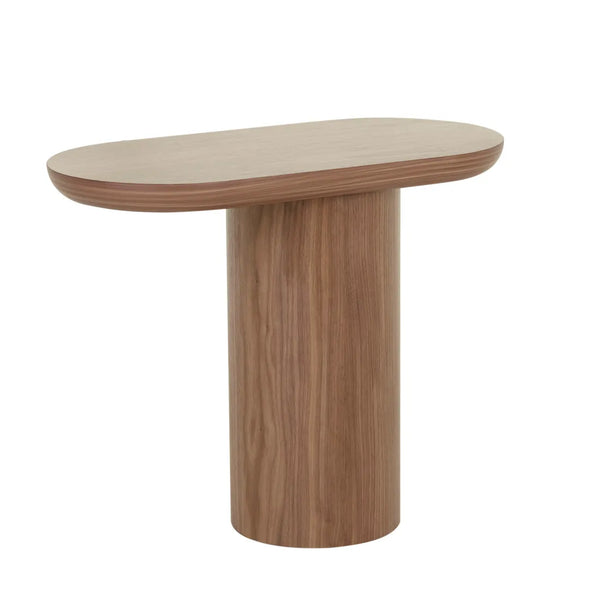 Seb Pedestal Side Table Tall Walnut – the design library