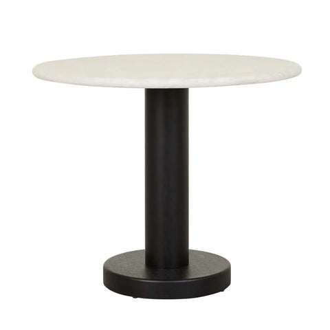 freddie marble dining table d900mm black