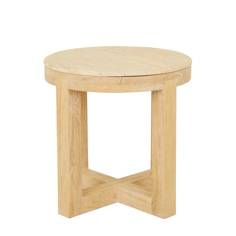 Eyre Side Table Travertine Oak