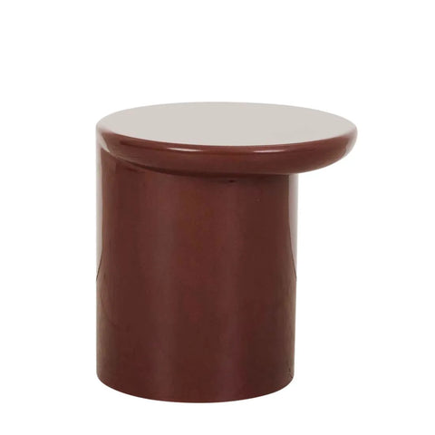 Petra Sphere Side Table Burgundy