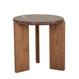 Ray Marble Side Table Smoked Rouge