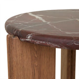 Ray Marble Side Table Smoked Rouge