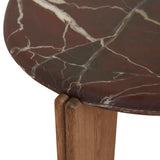 Ray Marble Side Table Smoked Rouge