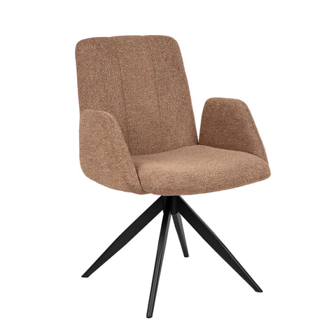 Colson Swivel Dining Chair Copper Tweed