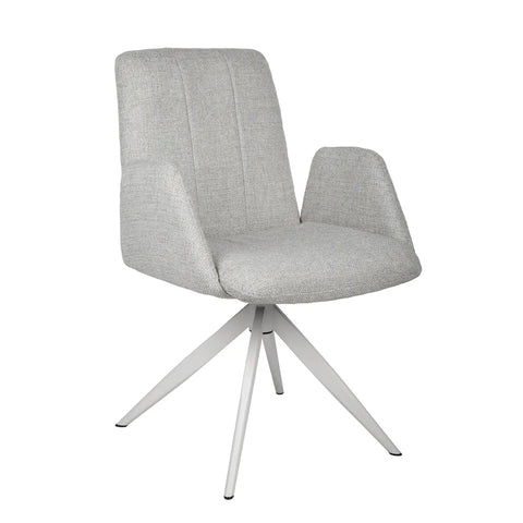 Colson Swivel Dining Chair Vanilla Tweed