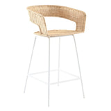 Charlotte Barstool Natural/White