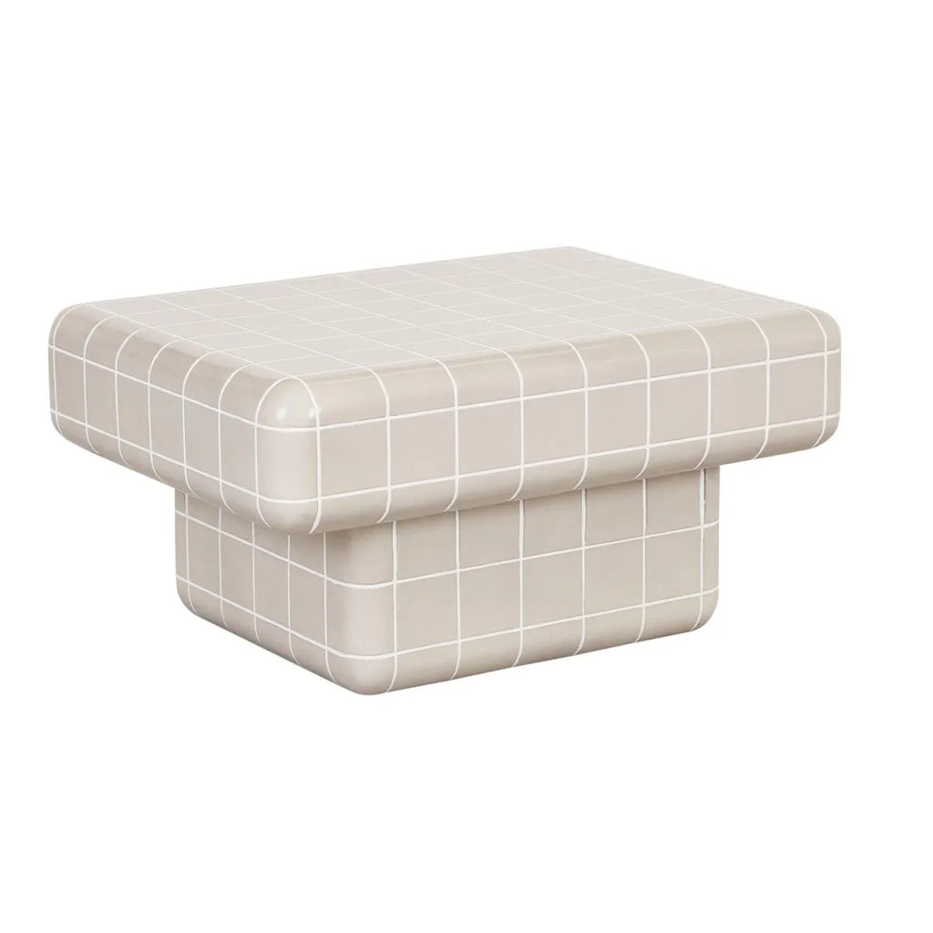 seville tile coffee table pearl white