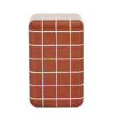 seville tile side table red glaze