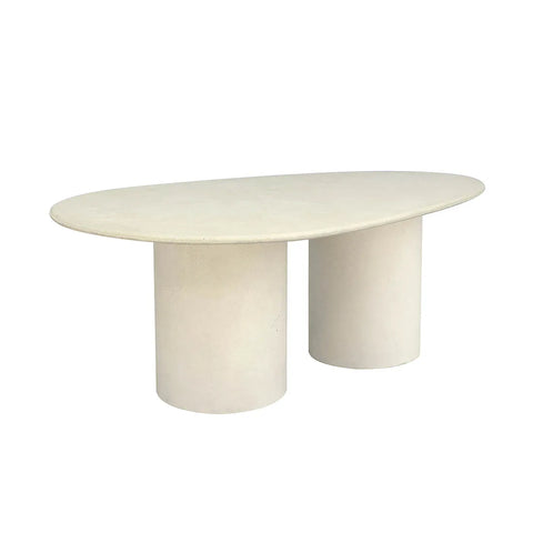 petra curve dining table ivory