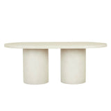 petra curve oval dining table ivory