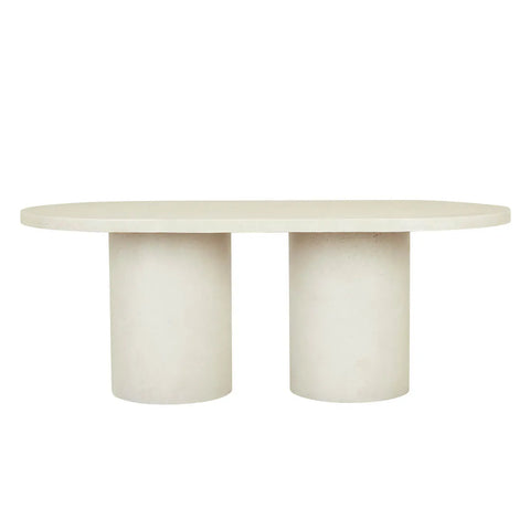 Petra Oval Dining Table Ivory