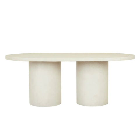 petra curve oval dining table ivory