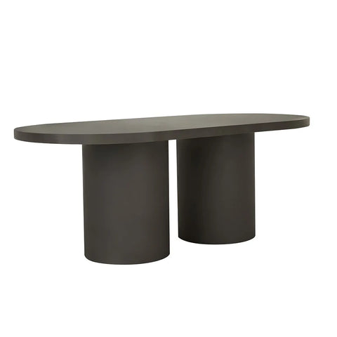 petra curve oval dining table charcoal
