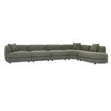 Madrid Curve Right Arm Sofa Green Boucle
