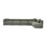 Madrid Curve Right Arm Sofa Green Boucle