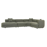 Madrid Curve Right Arm Sofa Green Boucle