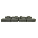 Madrid Curve Right Arm Sofa Green Boucle