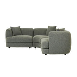 Madrid Curve Right Arm Sofa Green Boucle