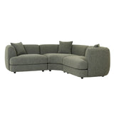 Madrid Curve Right Arm Sofa Green Boucle