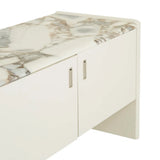 Pearce Marble Entertainment Unit Bone