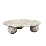 Atlas Sphere Coffee Table Natural Ocean Marble