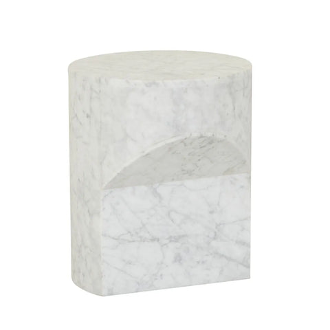 Atlas Pinnacle Side Table White Marble