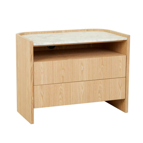 Elsie Two Drawer Bedside Natural