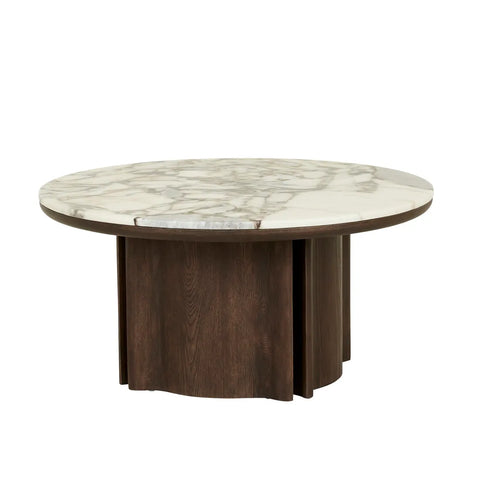 Leon Marble Coffee Table Tobacco Ash 800mm