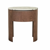 Oberon Crescent Marble Bedside Smoked Ash