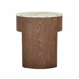 Oberon Crescent Marble Bedside Smoked Ash