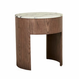 Oberon Crescent Marble Bedside Smoked Ash