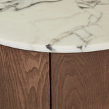 Oberon Crescent Marble Bedside Smoked Ash