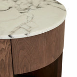 Oberon Crescent Marble Bedside Smoked Ash