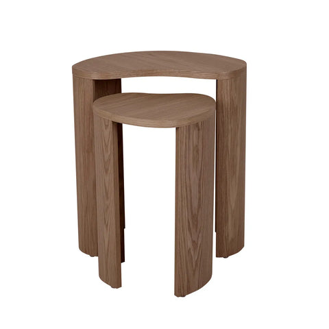 Oberon Curve Nest Side Table Smoked Ash